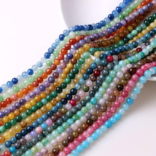 100Pcs 8mm Natural Stone Dark Blue Chalcedony Jades Beads Round Loose Spacer Beads For Jewelry Making DIY Handmade Bracelets