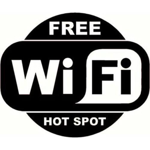13*11CM FREE WI FI HOT SPOT Interesting Text Decoration Motorcycle Car Sticker Decal Car Styling Black/Silver C1-0030