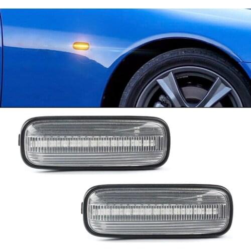 2Pcs Static Clear Front LED Side Marker Turn Signal Light Fit for Honda Civic Hatchback Sedan Ballade 1996 1997 1998 1999