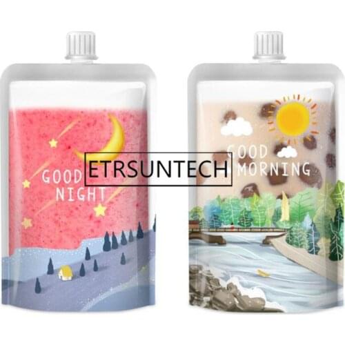 300pcs Plastic Drinking Bag Juice Milk Coffee Container Leakproof Liquor Reusable Stand Up Spout Bag