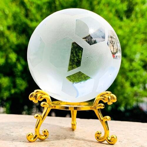 60mm K9 Football Crystal Glass Ball Globe Stand for Sphere Display Photography Props Gifts Home Wedding Decorative Ball Craft