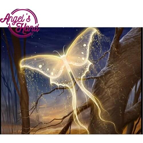 Glowing butterfly diy Diamond Embroidery Painting Handmade Full Square Diamond Cross Stitch Animals Picture of Rhinestones Decor