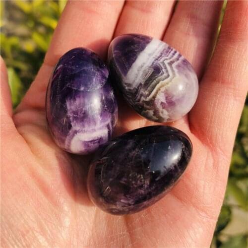 Amethyst Egg Crystal Quartz Reiki Ornament Natural Stone Healing Quartz Home Decorative energy stone Ore Mineral Ornaments gift