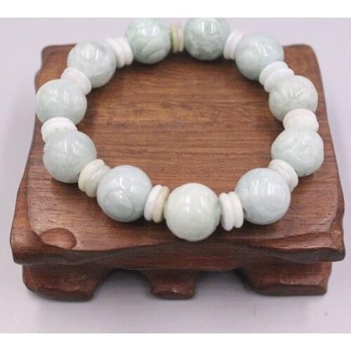 Natural Jasper Bracelet Width 13mm Pattern Beads Link Chain Diameter 55-60mm For Woman Man