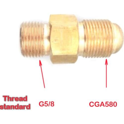 CGA580 to G5/8 cylinder adapter, external thread interface, helium regulator balloon accessories party supplies