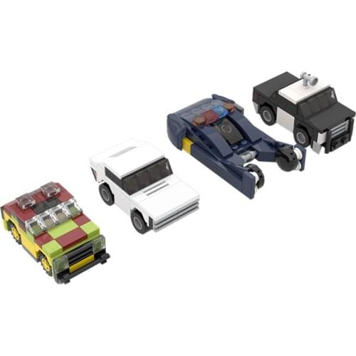 MOC Mini Combination Movie TV Cars Building Blocks Dimension Style Iconic Bricks Assemble Vehicle Game Toy For Children Kid Gift