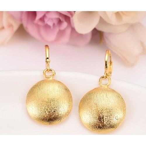 Round Drop Earrings for Women/Girl Gold Color african beads ball Olive Ethiopia Trendy Earrings Arab Middle Eastern Jewelry Gift