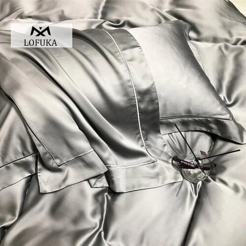 Lofuka Beauty Noble Gray 100% Silk Pillowcase Top Grade Silk Healthy Beauty Skin Hair Pillow Case Gift For Family Deep Sleep