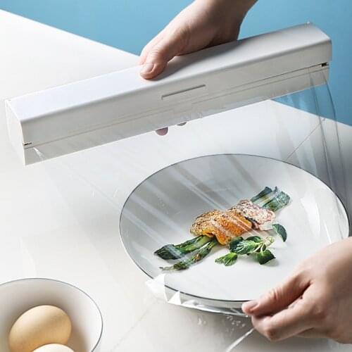 Magnetic Foil Film Cling Wrap Dispenser Food Preservative Film Cutter Plastic Holder Storage Box Kitchen Restaurant Accessories