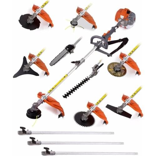 Multifunctional 52cc engine 12 in 1 Petrol Hedge Trimmer Chainsaw brushcutter pruner stimmer