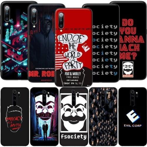 GX145 Mr Robot Soft Silicone Case for Redmi Note 4X 5 5A Prime 6 6A 7 7A 8 8A 8T 9 9A 9C 9S Pro Lite