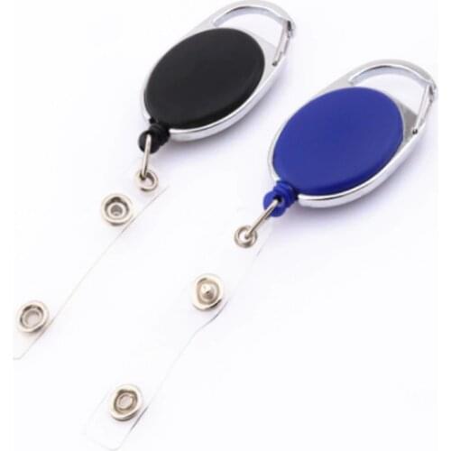 Sets Retractable Pull Badge Reel ID Lanyard Name Tag Card Badge Holder Reels Key Ring Chain Clips