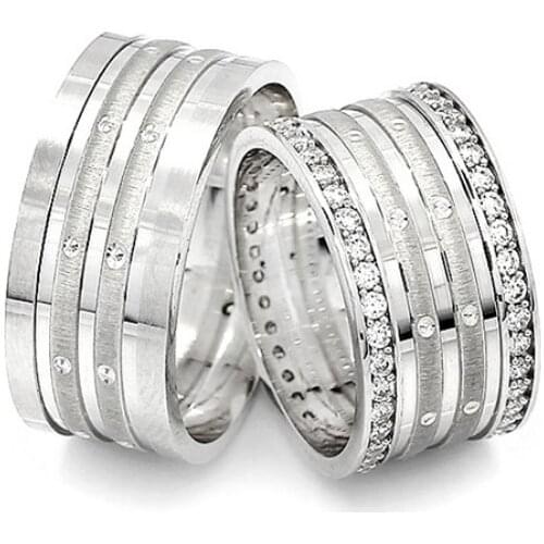 Couple Wedding Ring Sterling Silver 925 Woman And Man Luxury Jewelry Bands Fashion Engagement Anniversary Ancient Greek Model