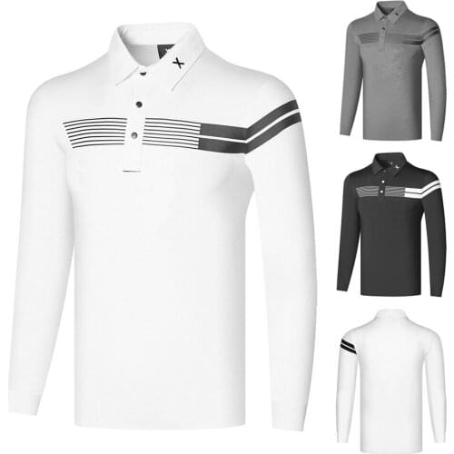 Autumn New Golf Apparel Sports and Leisure Outdoor Breathable and Quick-Drying Mens T-Shirt High Quality Polo Long Sleeves