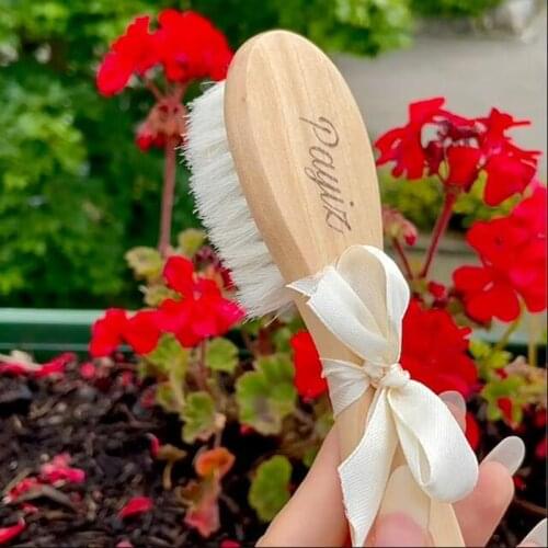 Pesonalized baby hair brush ,Can do all languages,Baby Hairbrush Newborn Hair Brush Infant Comb Head Massager