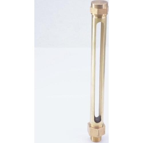 1/4" BSP Male 150mm Length Lube Devices Straight Brass Oil Level Gauge Sight Glass For Lathes Oil Sump