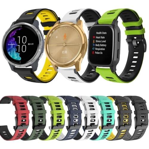 20mm Watch strap For Garmin vivoactive 3/Approach S40/Venu SQ/Forerunner 645 245 245M/Move Luxe Sport silicon Smart Wristband