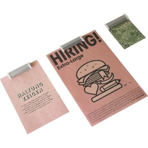 Self Adhesive Metal Ticket Clip Rod Aluminium Clip on Poster Hanger Ticket Clip Poster Hanging Rods Document Holder