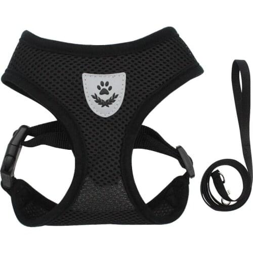 Mesh Dog Harness Leash Set Teddy Small Medium Harness Reflective Pet Leash Supply