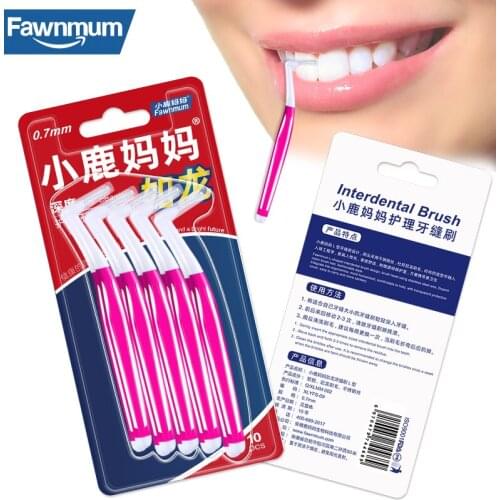 Fawnmum Teeth Cleaning Brushes 10Pcs/set Monoblock Brush for Braces Toothpick Orthodontics Tools Oral Hygiene Toothbrush Beauty