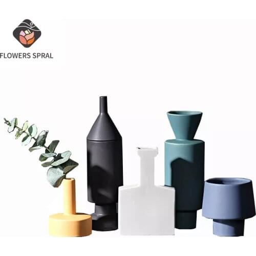 Nordic Home Decoration Ceramic Vase Decoration Simple Morandi Color Decoration Vase Desktop Flower Decoration Decoration Crafts