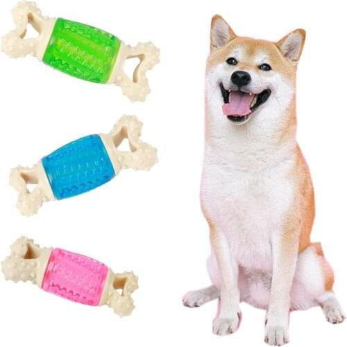 Resistant Biting Teeth Puppy Medium Dog Chew Bone Toy Squeaker Pet Toys for Small Dogs Shepherd Shiba Inu Accessories Mascotas