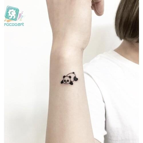 Rocooart Animal Waterproof Temporary Tattoo Sticker Panda Cat Fox Tattoo Body Art Women New Fake Taty Tatuaje Cute Small Tatto