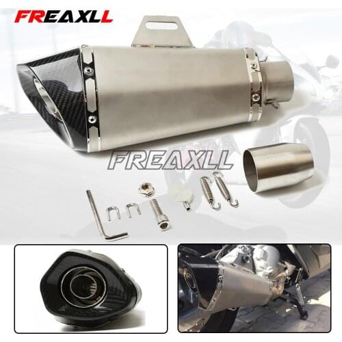 36-51mm Motorcycle carbon fiber exhaust Muffler pipe for Kawasaki NINJA 250R 300 ER6 650 650R 1000 ZX6 ZX7 ZX9 ZX10 ZX12 ZX14