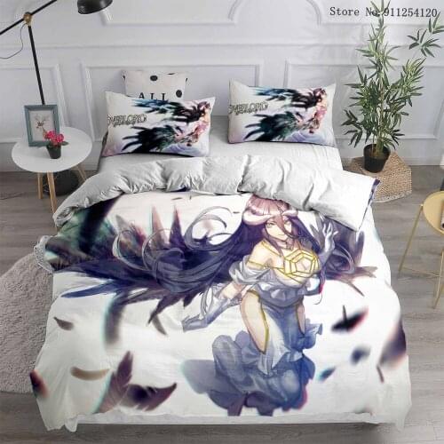 Japan Anime Bedding Sets OVERLORD Bed Linen Sets 2/3 Piece Bedclothes Home Textiles 3D Print Bedspread Single Queen King Bed Set