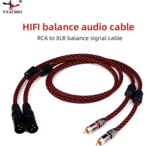 YYAUDIO L-4E6S HIFI Audio cable 2 XLR Male to 2 RCA Male Quality Cables 2XLR to 2RCA, Dual XLR Male to Dual RCA, 4N OFC Wire
