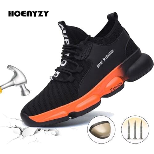 Safety Work Shoes Boots For Men Male Protective Steel Toe Cap Boots Anti-Smashing Construction Security Puncture Proof Sneakers