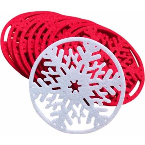 5pcs/lot coaster kitchen christmas placemat table mat decorations for home cup drink mug tea coffee snowflake pad drink hot