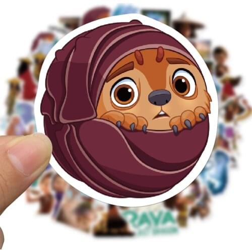 50pcs Anime Raya and The Last Dragon Sticker Waterproof Skateboard Travel Suitcase Phone Laptop Suitcase Stickers Kawaii Kid Toy