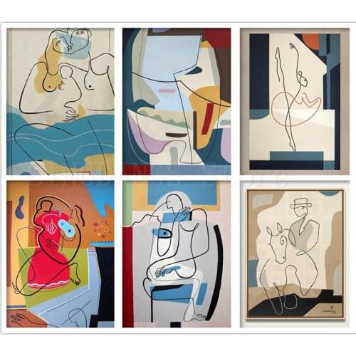 5D DIY Full Drill Diamond Painting Modern Abstract Line Art Geometric Gift Diamond Mosaic Embroidery Cross Stitch Home Decor