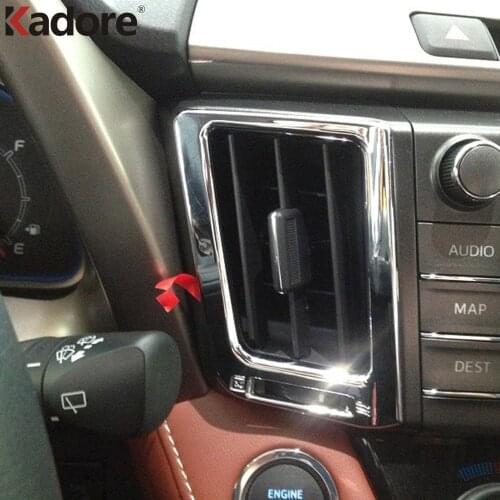 For Toyota RAV4 RAV 4 2013 2014 2015 2016 2017 ABS Chrome Inner Console Air Vent Cover Trim Door Handle Frame Accessories 8pcs