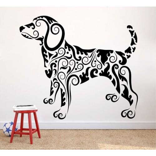 Art Wall Sticker Animal Wall Decor Pet Dog Decal Vinyl Art Removeable Modern Poster Ornament Mural Fashion Tribal Dogs LY138
