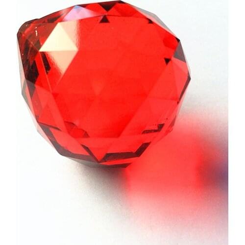 FREE SHIPPING Crystal Feng Shui Sphere K9 Red Crystal Faceted Chandelier Balls--40mm Crystal Christmas ball, Crystal lamp Parts