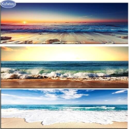 Large 5d DIY Diamond Painting Cross-Stitch"seascape"painting Diamond Mosaic Embroidery Panorama Scandinavian for living room