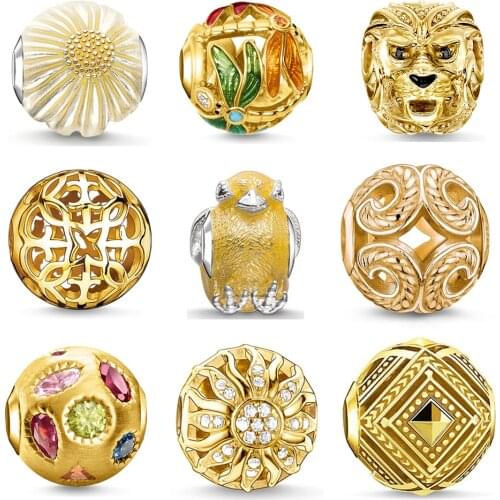 CZ Beetle Bee Snake Dragonfly Lion Apple Chrysanthemum Charm Beads 925 Sterling Silver for Bracelet Necklace Jewelry Accessories