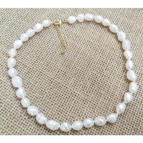 12 colors 9mm pearl baroque beads choker necklace 5cm extra chain gold clasp Natural freshwater pearl Women Jewelry 43cm 17