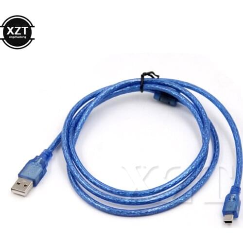Data Cable USB 2.0 Type A Male to Mini 5P Foil Braided Shielding 30cm 1.5M 3M 5M for MP3/MP4 players DigitalCamcorders Blue