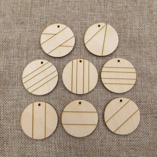 Laser Engraved 1.5 Inch Diameter Circle Unfinished Wood Blank Shapes Jewelry Jewel Base For Epoxy Resin And Acrylic Paint