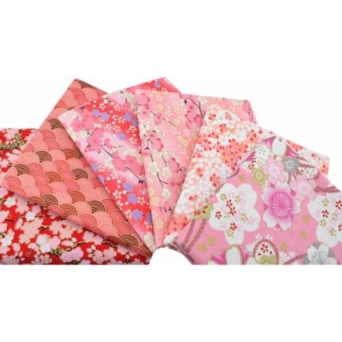 Muti -Size Japanese Style Printed Style Patchwork Cotton Fabric DIY Handmade Sewing Clothing Dress Home Textile Accessories