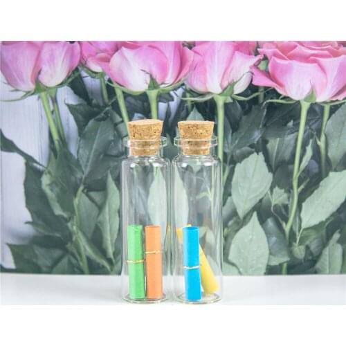 Cute Glass Bottles Small Crafts Jars With Corks 50pcs 22*70*12.5mm 18ml