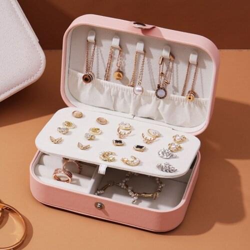 Multi-Layer Grid Jewelry Storage Box Earrings Ring Finishing Box Portable Jewelry Storage Box Bracelet Watch Jewelry Box Necklac