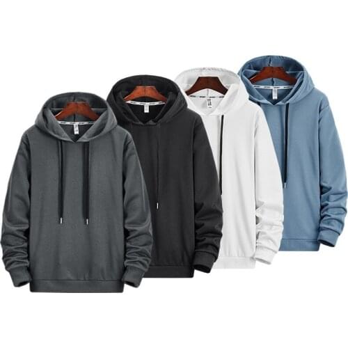 Autumn Casual Hoodies Men Long Sleeve Solid Male Sweatshirt Loose Street Hip-Hop Style Men Wearting 2021 New Arrival Fashion