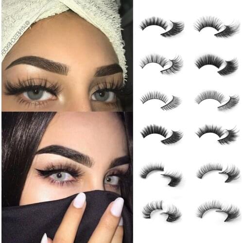 MUSELASH 5 /7/9/20 Pairs 3d Mink Lashes Faux Wispy Natural Mink Lashes Wholesales Natural False Eyelashes Handmade Fluffy Lash