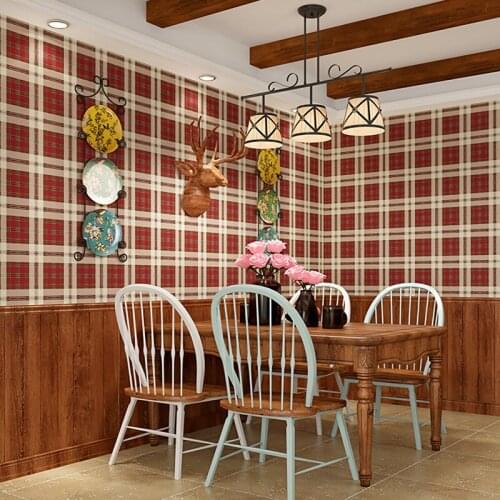10m x 0.53m English Style Retro American Non-Woven Wallpaper For Bedroom Living Room Office Kitchen Wallpapers Home Decor