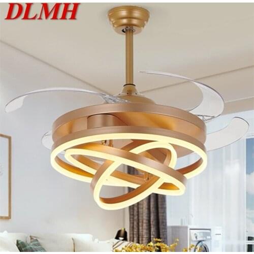 DLMH Ceiling Fan Light Without Blade Lamp Remote Control Modern Creative Gold For Home Living Room 120V 240V