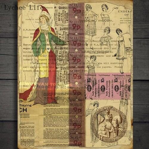 Junk Journal Self Adhesive Stationery Stickers 14X19CM Happy Diary Planner Decorative Scrapbooking Stickers DIY Paper Craft